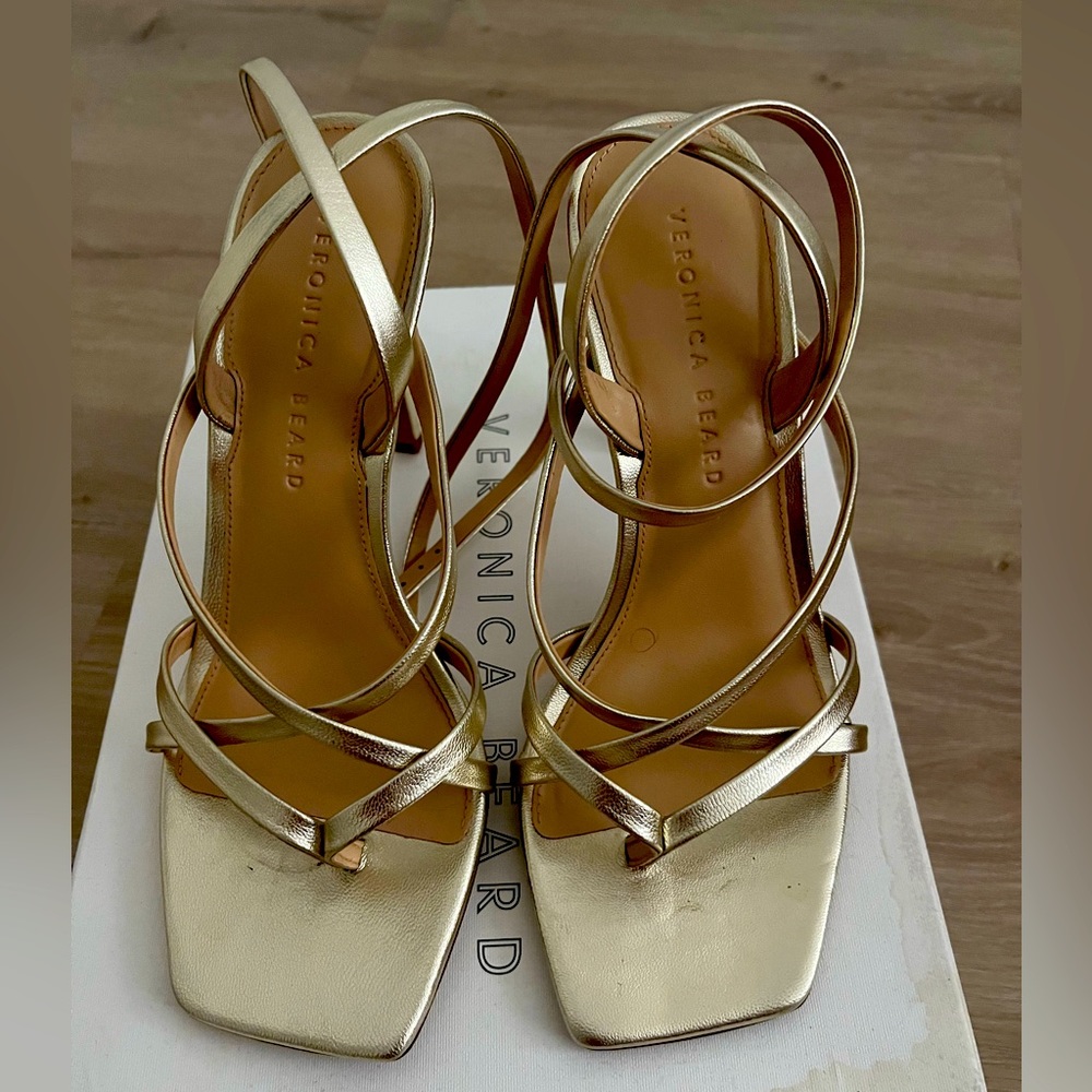Veronica Beard straps gold sandals/heels